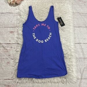 NWT WILDFOX Sun Dog Beach Poolside Baja Blue Cover Up Tunic Dress